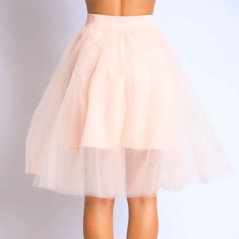 "Cindy" Special Occasion Birthday Party 3 Layer Tulle Skirt - Blush Pink